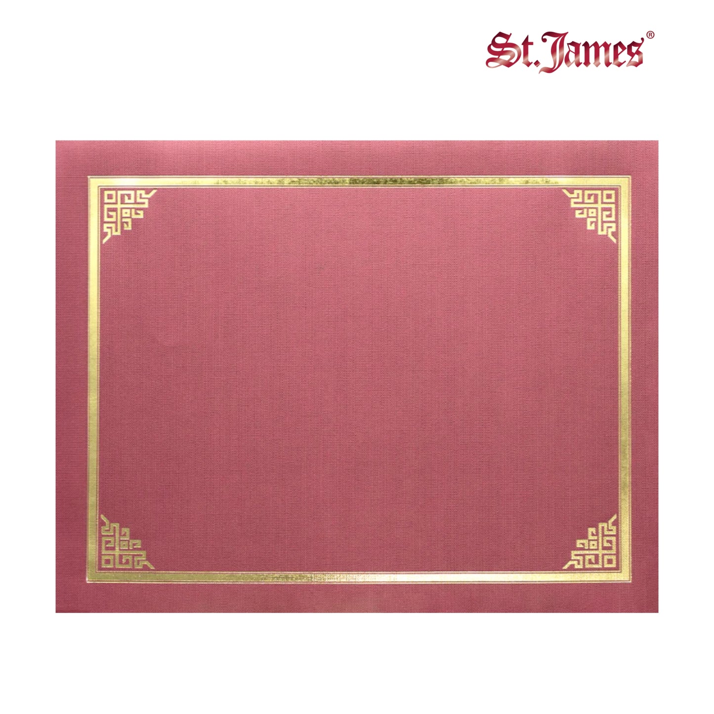 St. James® Certificate Holders/Document Covers/Diploma Holders, Red, Gold Foil Border, Linen Finish, Pack of 5, 83804