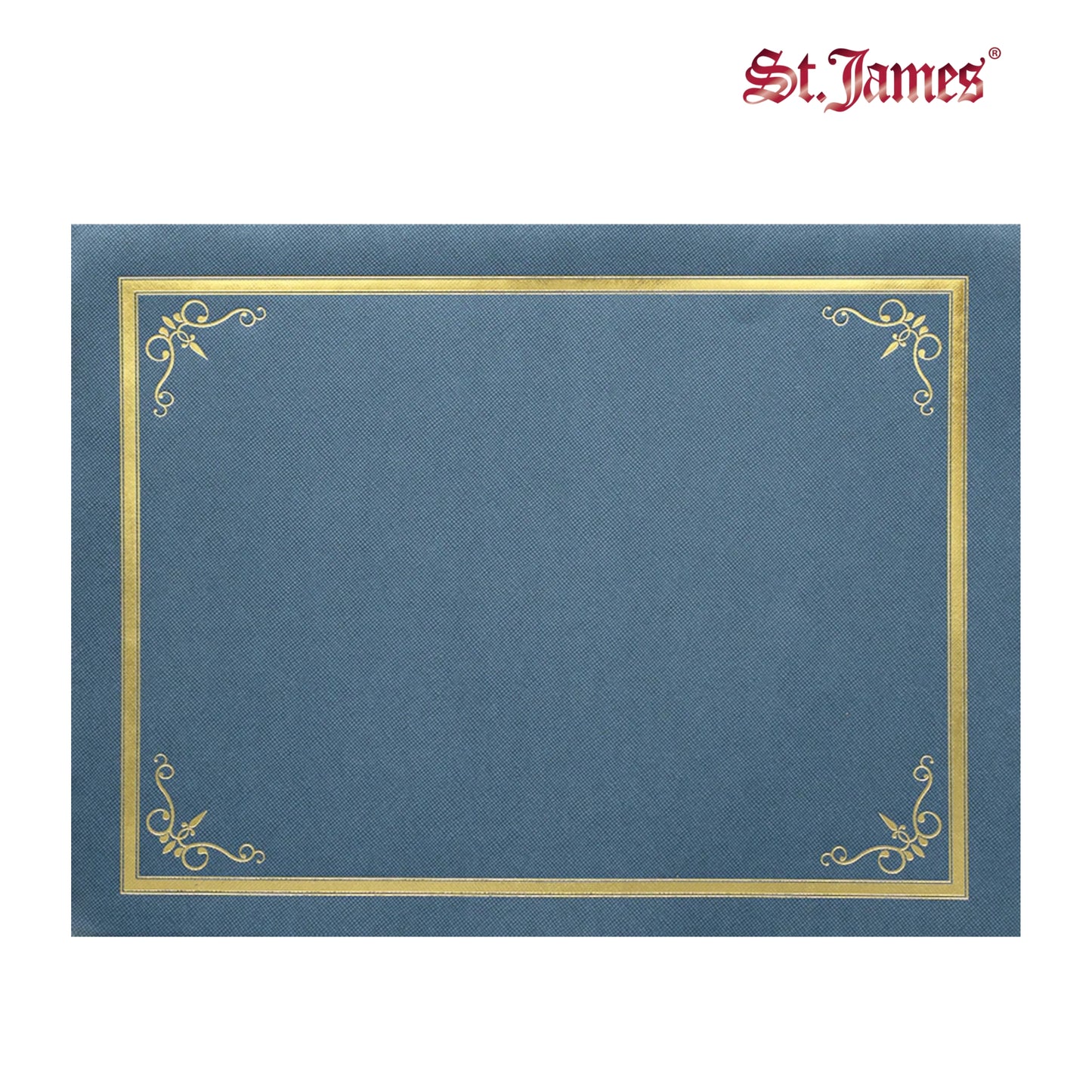 St. James® Certificate Holders/Document Covers/Diploma Holders, Navy Blue, Gold Foil Border, Linen Finish, Pack of 5, 83806