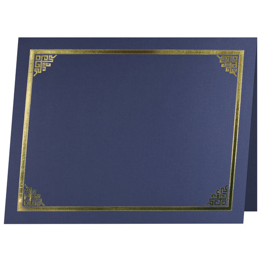 St. James® Certificate Holders/Document Covers/Diploma Holders, Navy Blue, Gold Foil Border, Linen Finish, Pack of 5, 83803