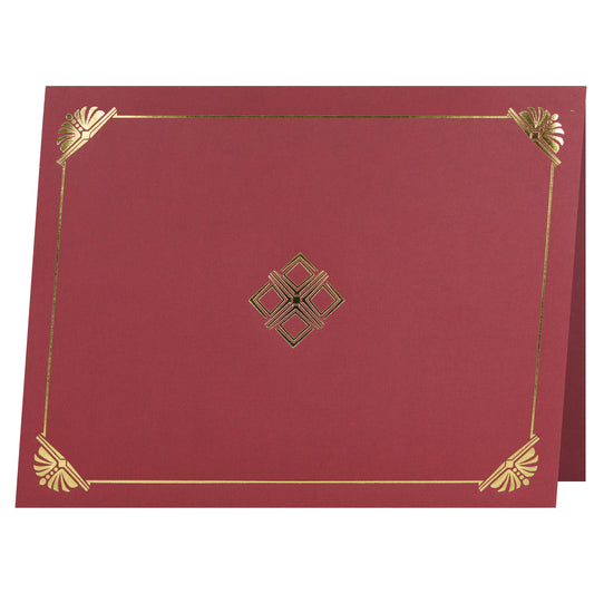 St. James® Certificate Holders/Document Covers/Diploma Holders, Red, Gold Foil, Linen Finish, Pack of 5, 83812