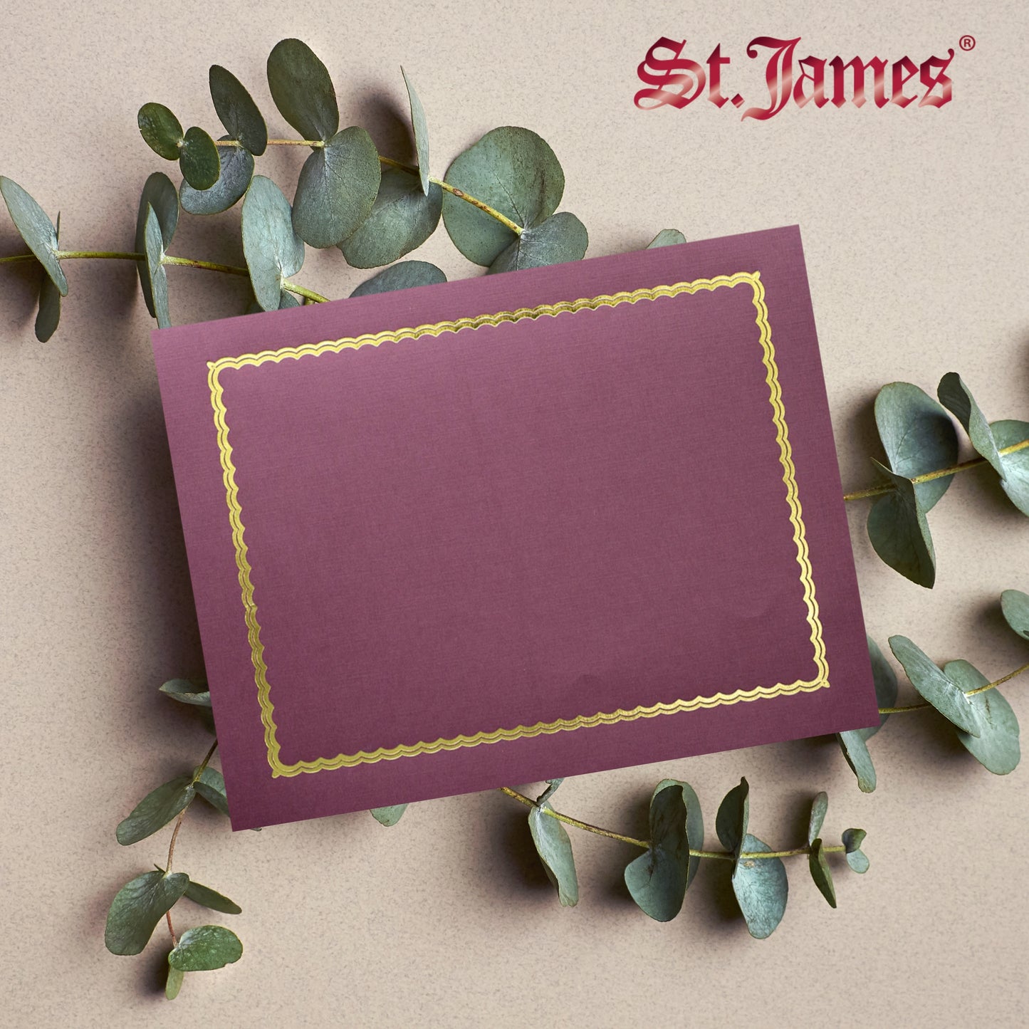 St. James® Classic Linen Certificate Holders with Gold Foil, Burgundy, Pack of 5, 83433
