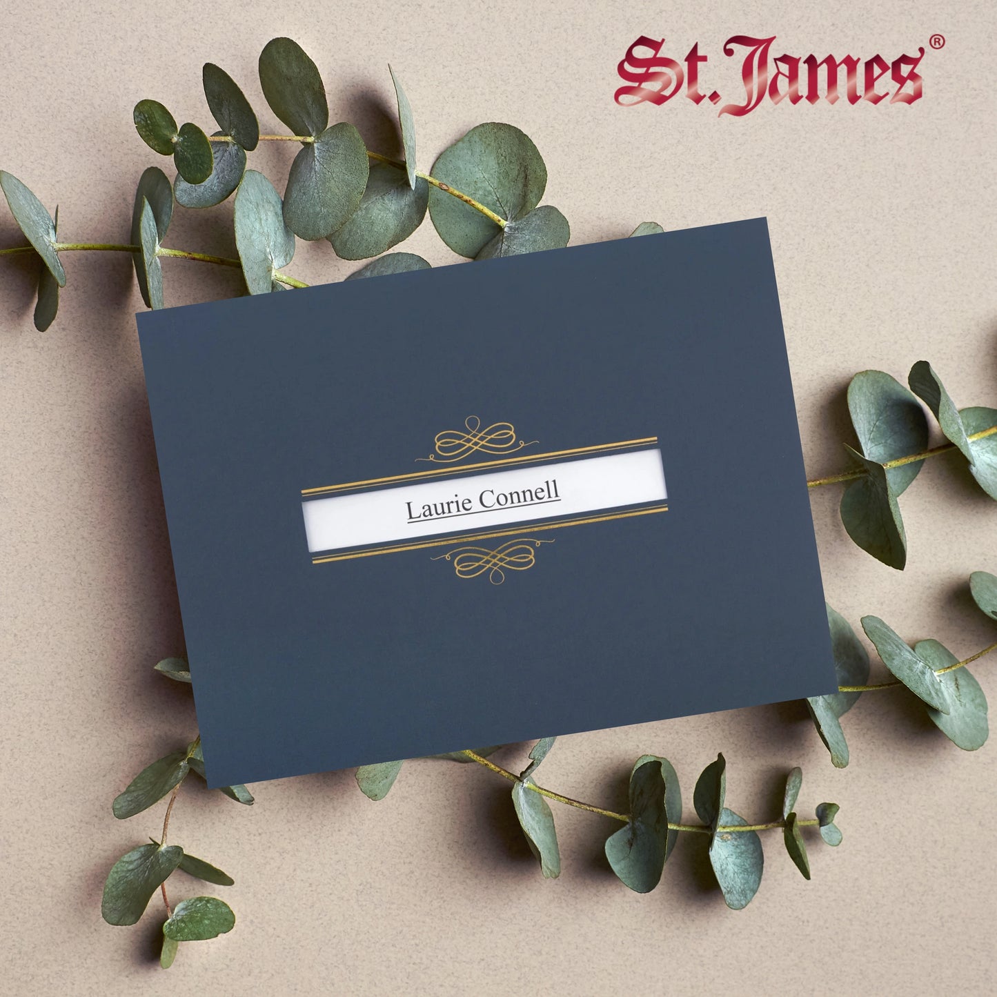 St. James® Certificate Holders with Window, Linen, Navy Blue, Pack of 5, 83538
