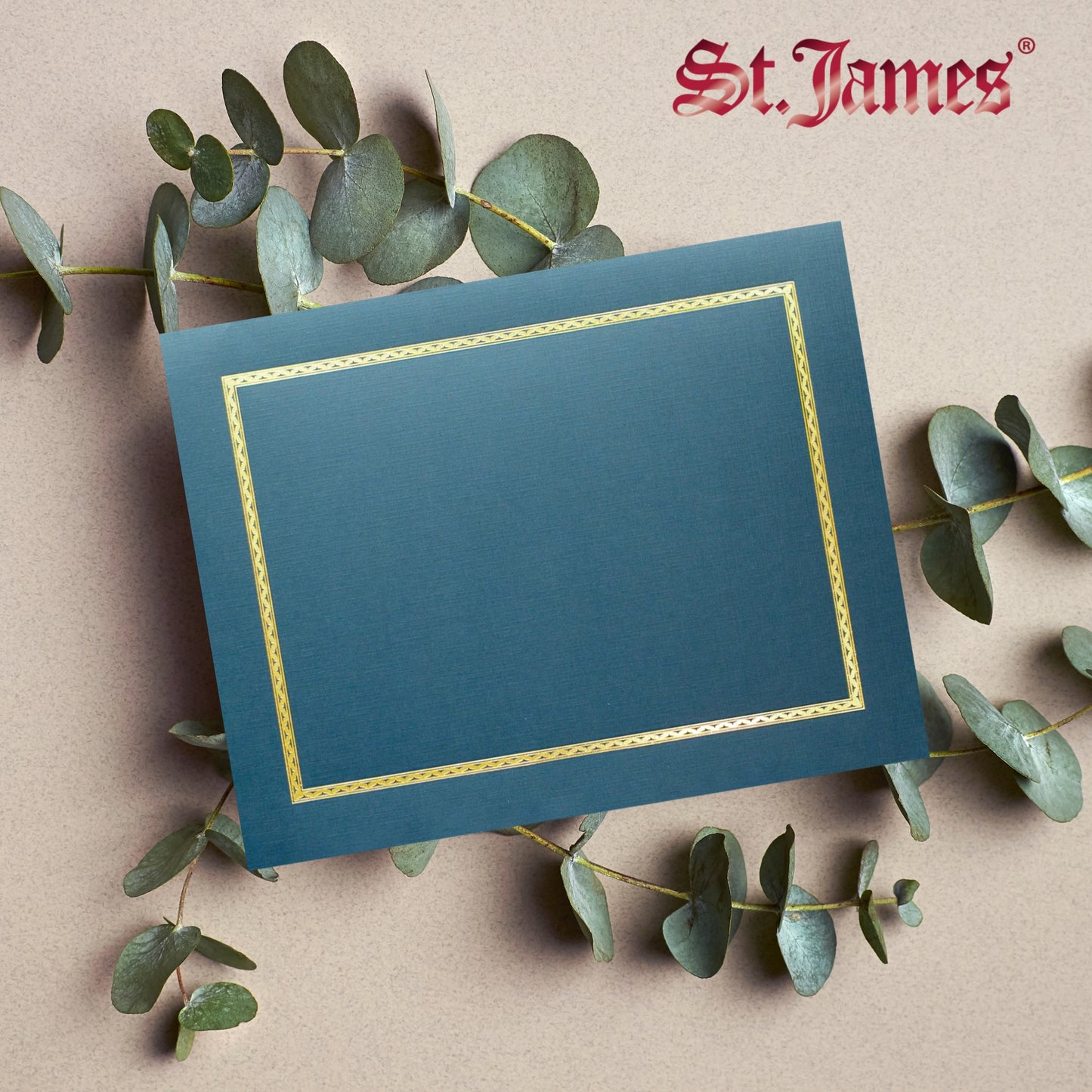 St. James® Certificate Holders/Document Covers/Diploma Holders, Navy Blue, Gold Foil Border, Linen Finish, Pack of 5, 83846