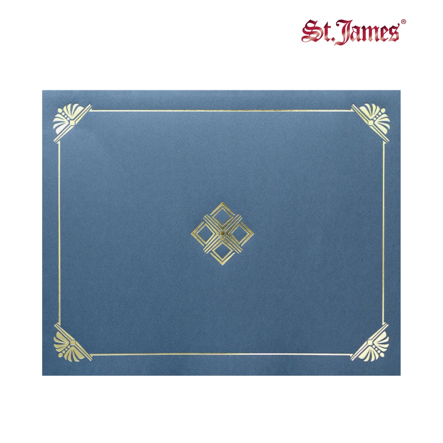 St. James® Certificate Holders/Document Covers/Diploma Holders, Navy Blue, Gold Foil, Linen Finish, Pack of 5, 83809