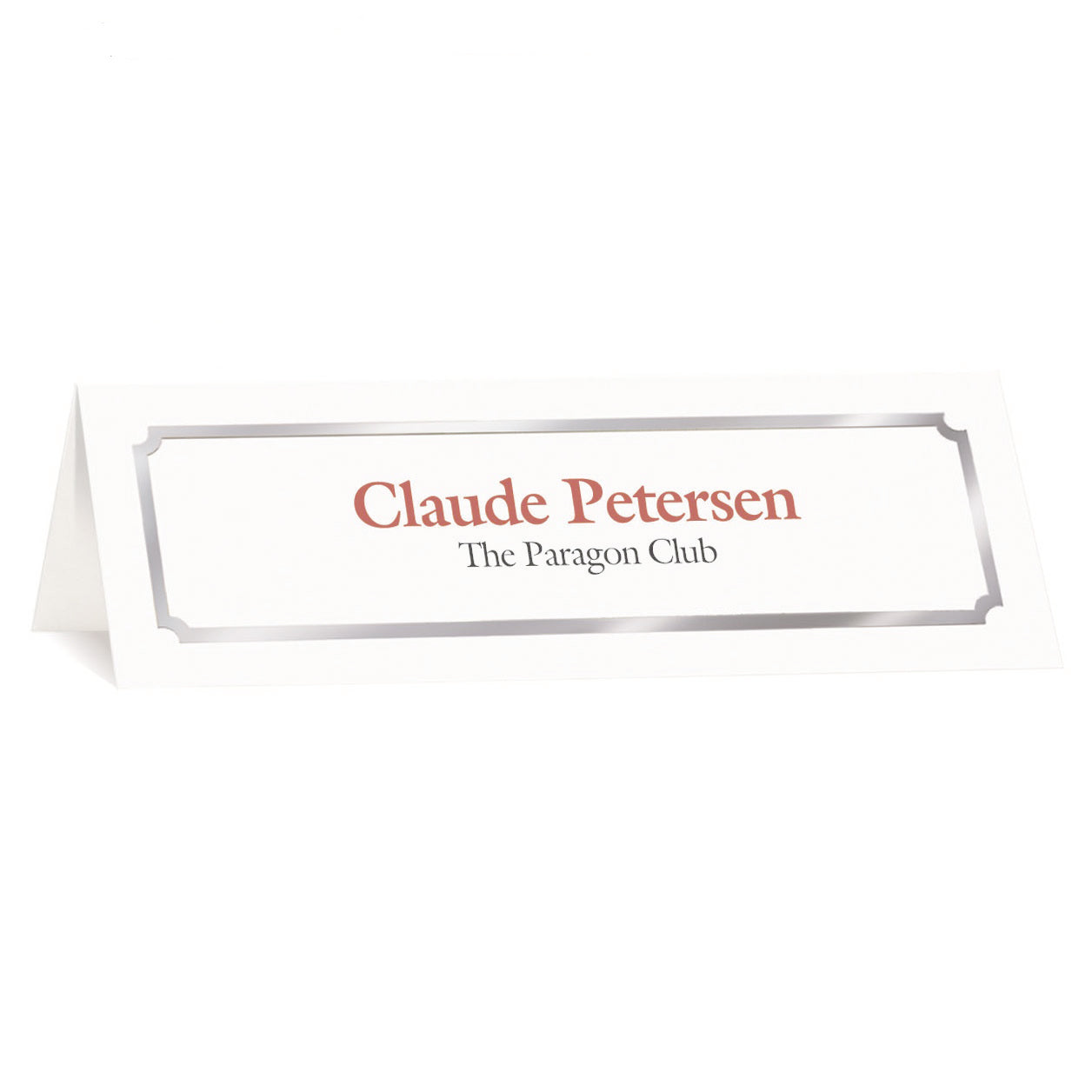 St. James® Overtures® Classic Tent Cards, White, Silver Foil, Fold to 8½ x 2¾", Pack of 50, 71440