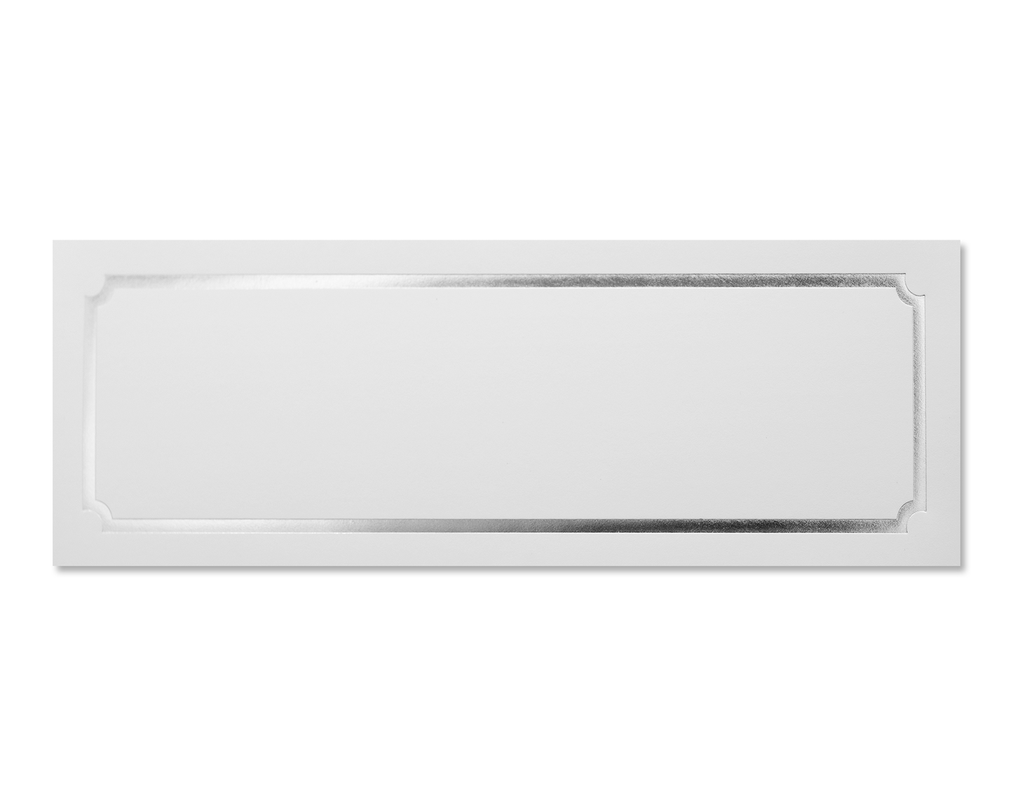 St. James® Overtures® Classic Tent Cards, White, Silver Foil, Fold to 8½ x 2¾", Pack of 50, 71440