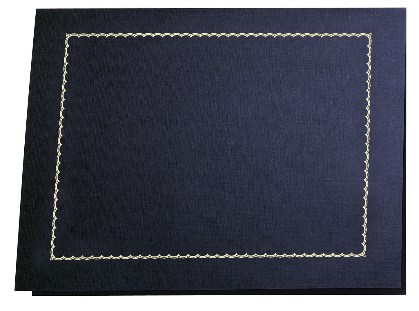 Porte-certificats en lin classique St. James® avec feuille d'or, bleu marine, paquet de 5, 83434