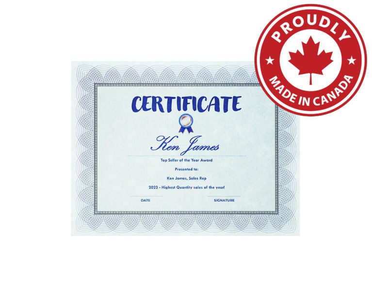 St. James® Certificates, 24 lb Paper, Regent Blue, Pack of 100, 83500