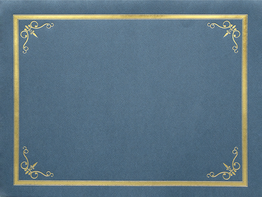 St. James® Porte-certificats/Couvertures de documents/Porte-diplômes, Bleu marine, Bordure en feuille d'or, Finition lin, Paquet de 5, 83806
