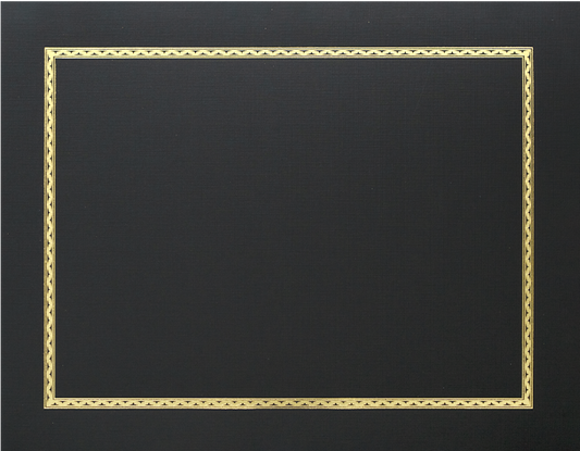 St. James® Porte-certificats/Couvertures de documents/Porte-diplômes, Noir, Bordure en feuille d'or, Finition lin, Paquet de 5, 83848
