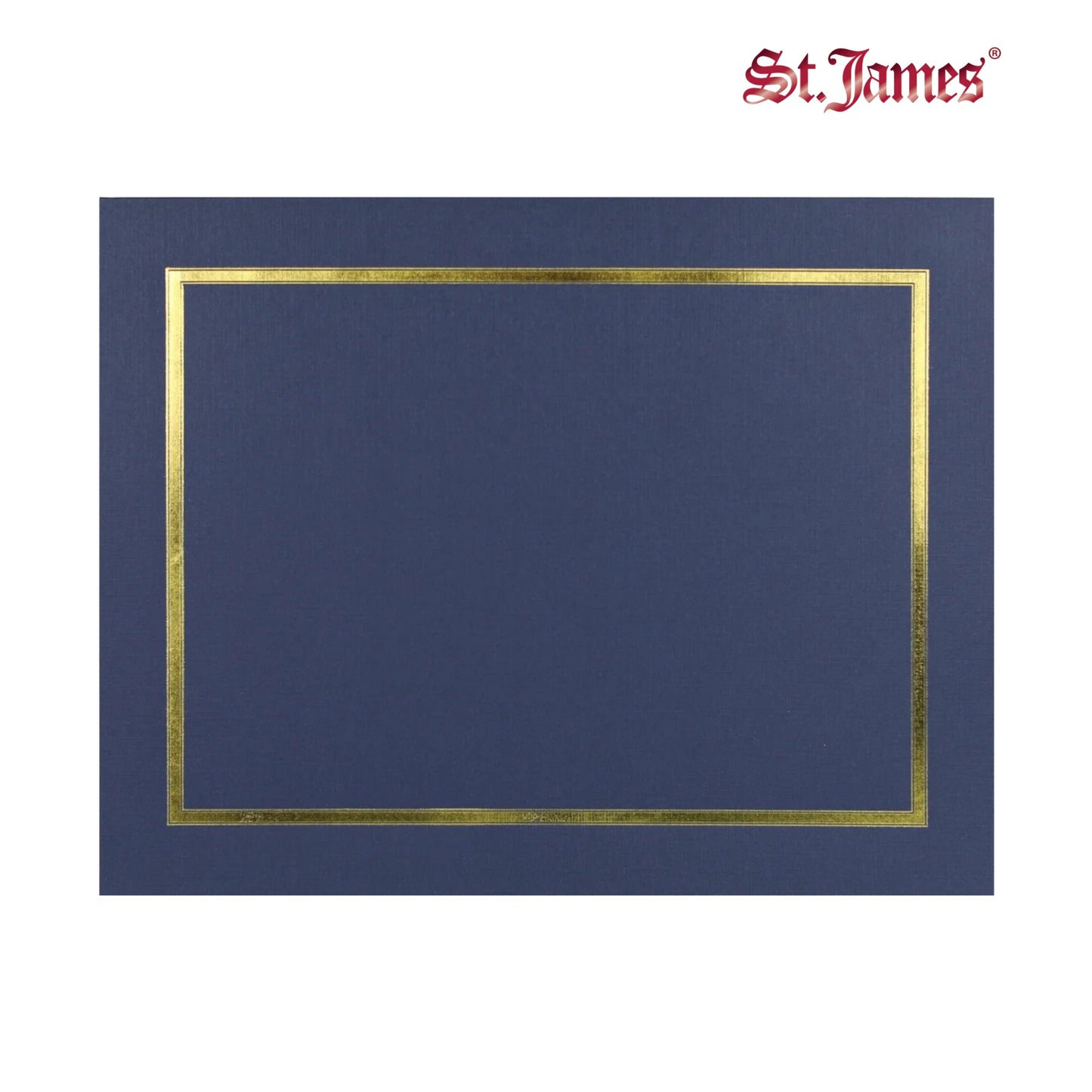 St. James® Certificate Holders/Document Covers/Diploma Holders, Navy Blue, Gold Foil Border, Linen Finish, Pack of 5, 83850
