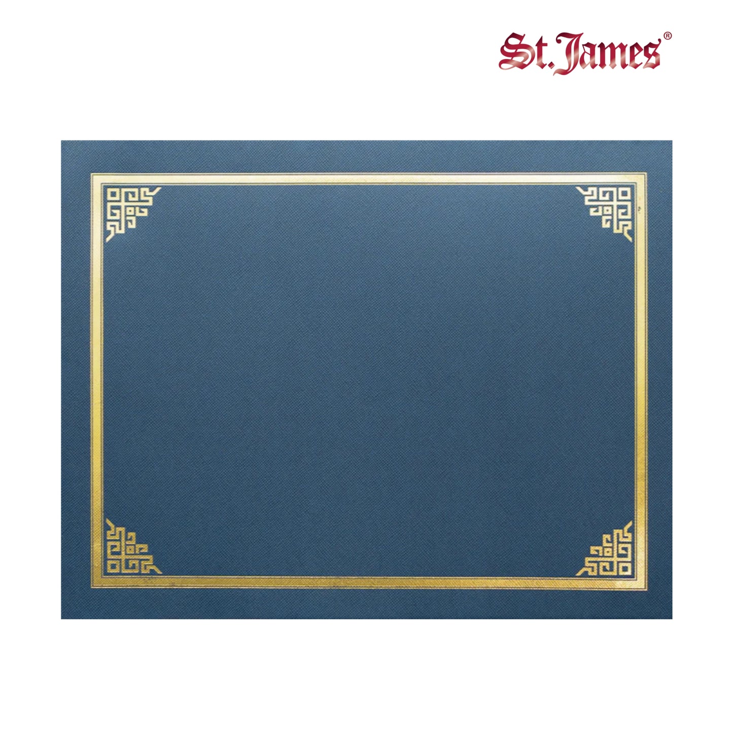 St. James® Certificate Holders/Document Covers/Diploma Holders, Navy Blue, Gold Foil Border, Linen Finish, Pack of 5, 83803
