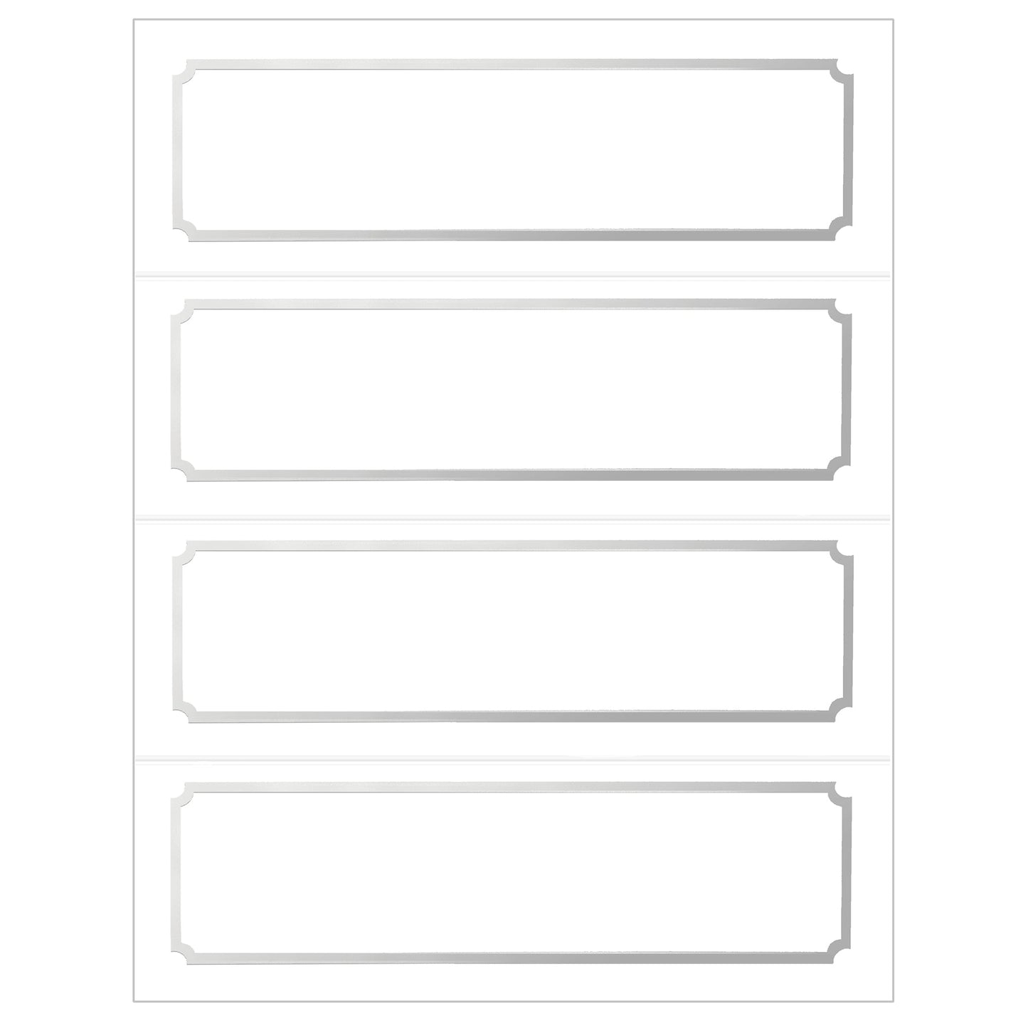 St. James® Overtures® Classic Tent Cards, White, Silver Foil, Fold to 8½ x 2¾", Pack of 50, 71440