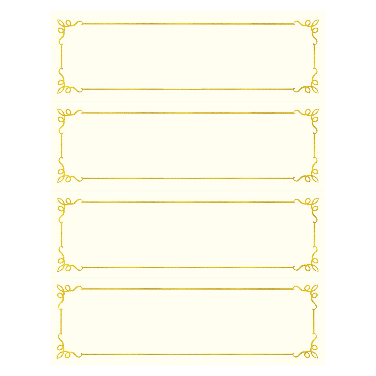 St. James® Overtures® Embassy Tent Cards, Ivory, Gold Foil, Fold to 8½ x 2¾", Pack of 50, 71446