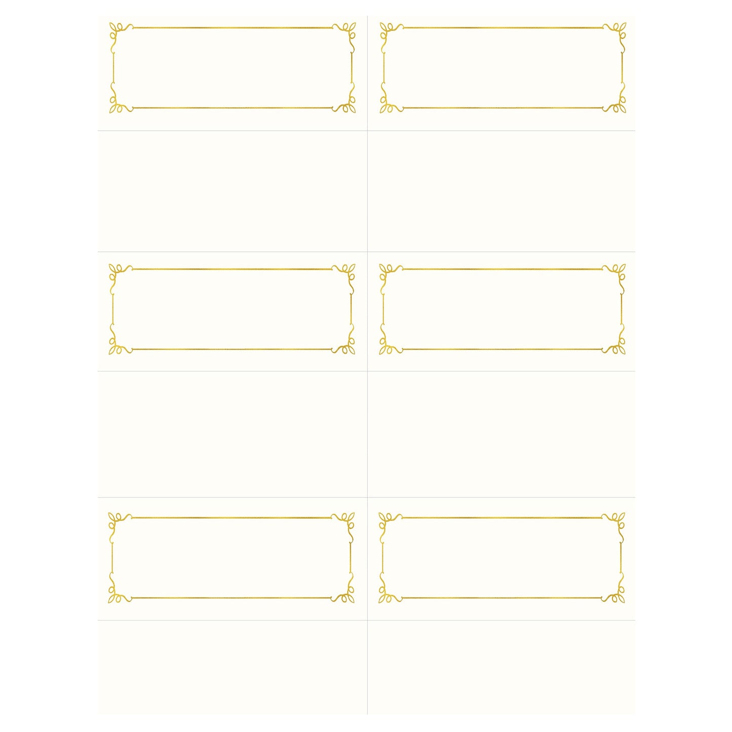 St. James® Overtures® Embassy Place Cards, Ivory, Gold Foil, Fold to 1¾ x 4¼", Pack of 60, 71458