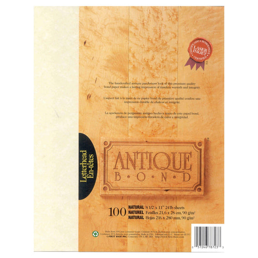 St. James® Antique Bond, papier format lettre de 24 lb, naturel, paquet de 100, 78723