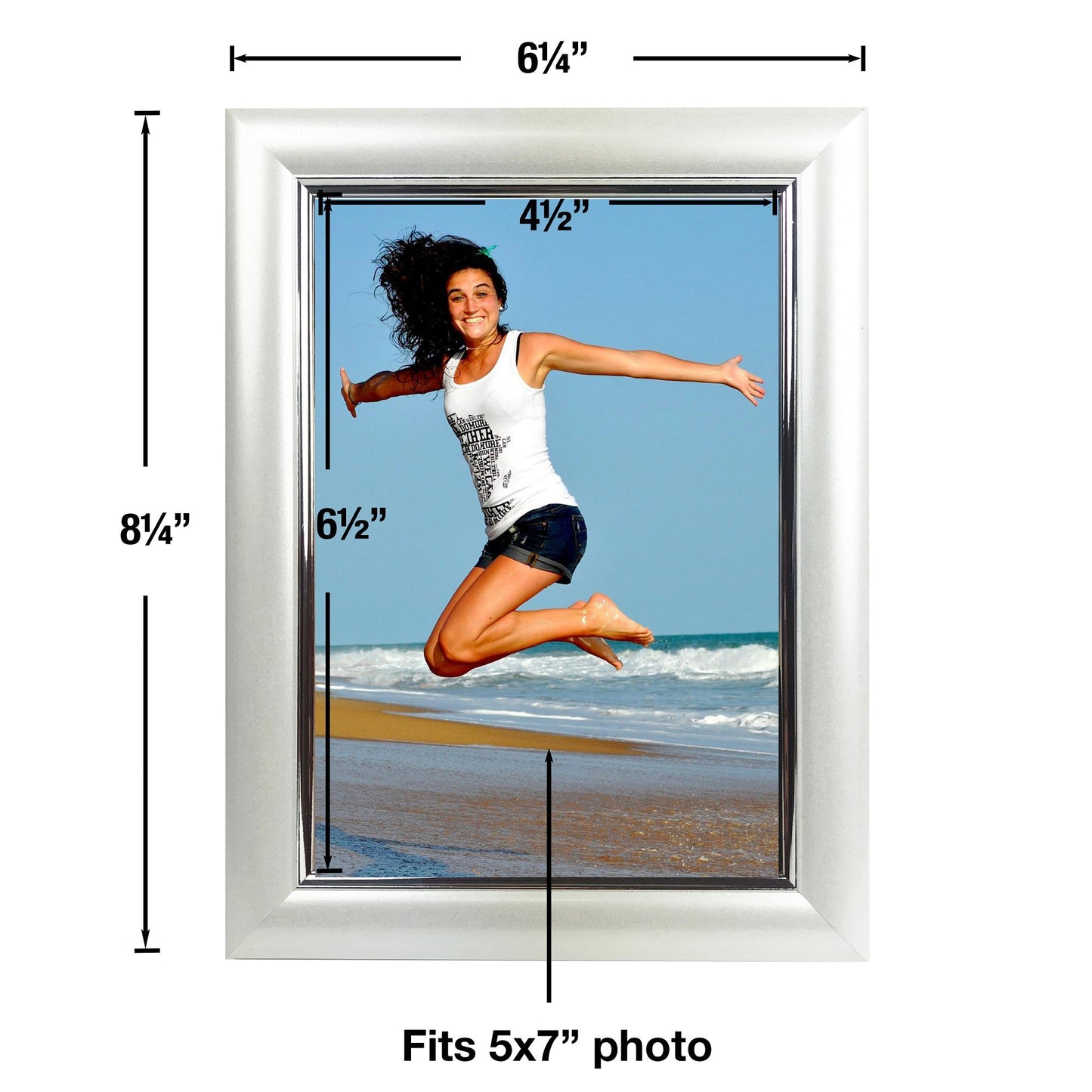 Cadre photo Cadre photo 5 x 7 po, insertion facile, perle blanche, présentoir de table/support mural
