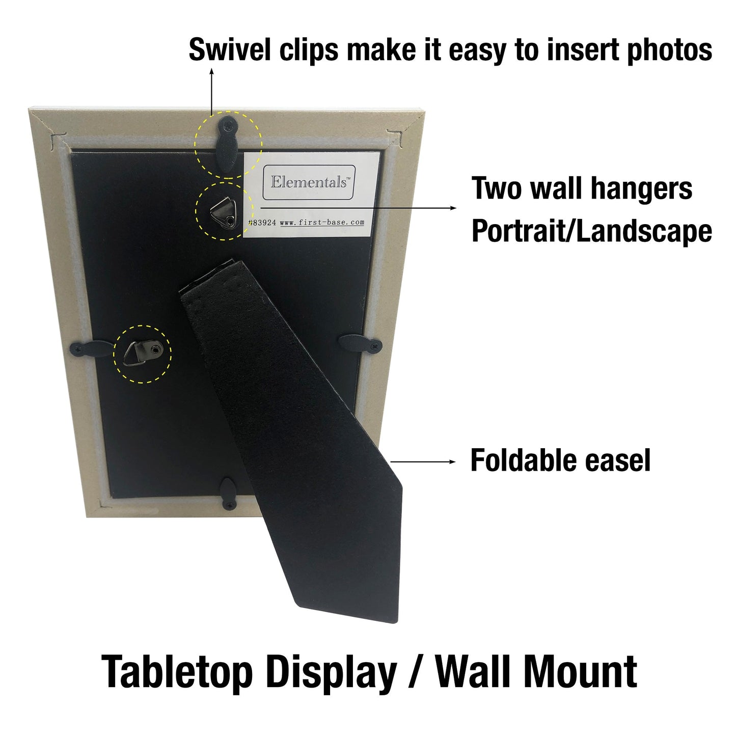 Cadre photo Cadre photo 5 x 7 po, insertion facile, perle blanche, présentoir de table/support mural