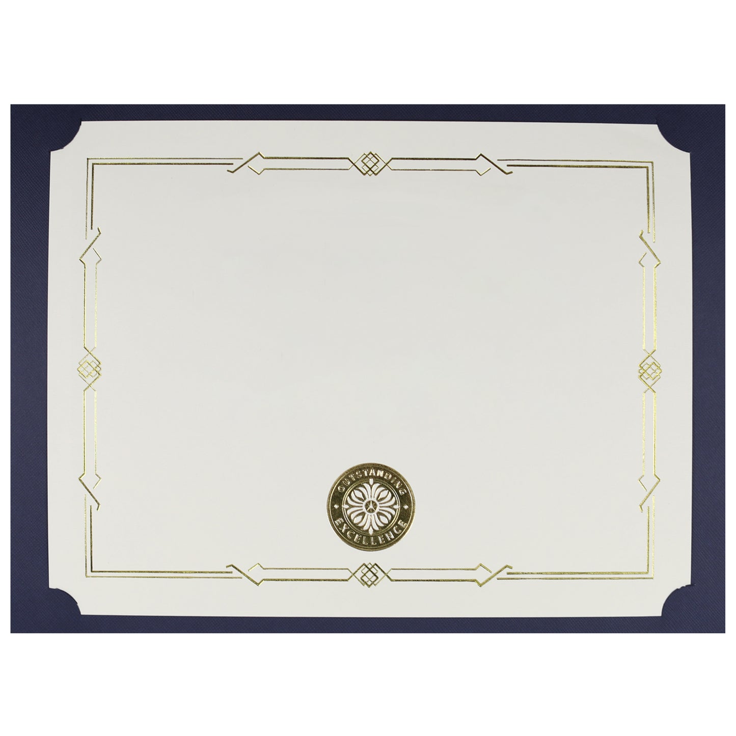St. James® Porte-certificats/Couvertures de documents/Porte-diplômes, Bleu marine, Sceau de récompense doré avec ruban doré, Paquet de 5, 83816