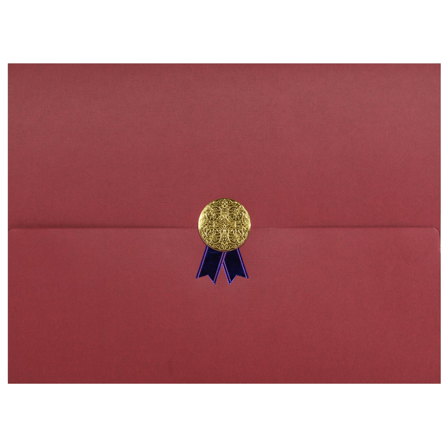 St. James® Porte-certificats/Couvertures de documents/Porte-diplômes, Bordeaux, Sceau d'or avec ruban bleu, Paquet de 5, 83817