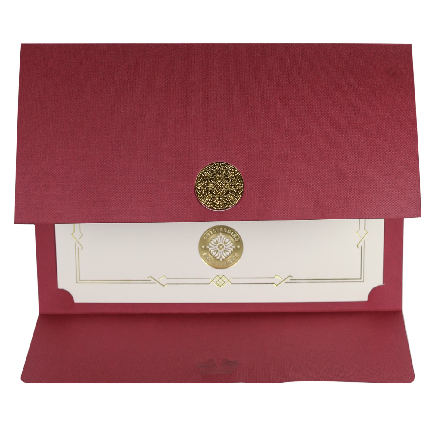 St. James® Porte-certificats/Couvertures de documents/Porte-diplômes, Bordeaux, Sceau d'or avec ruban doré, Paquet de 5, 83819