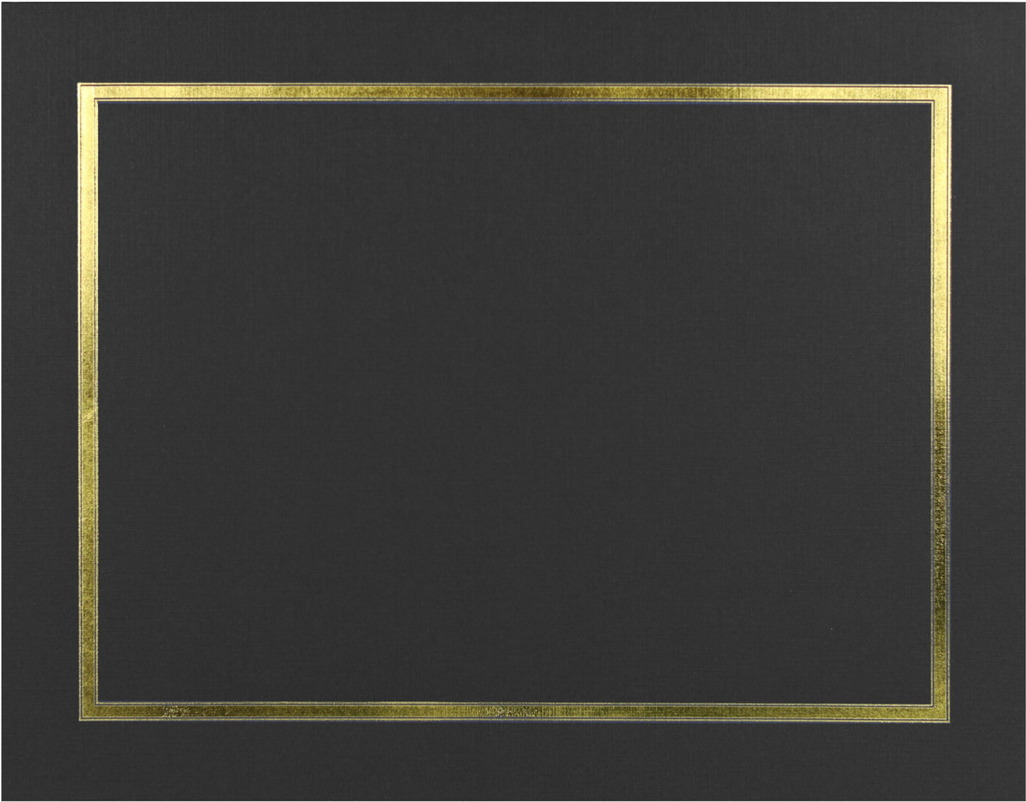 Porte-certificats/couvertures de documents/porte-diplômes St. James®, noir, bordure en feuille d'or, finition lin, paquet de 5, 83852