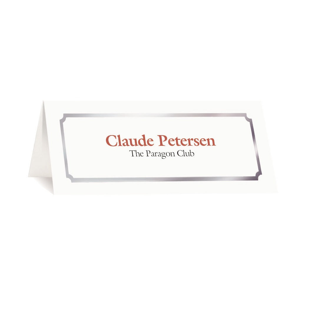 Marque-places classiques St. James® Overtures®, blancs, feuille d'argent, pliés à 1¾ x 4¼", paquet de 60, 71452