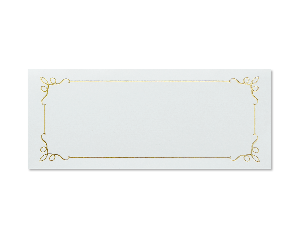 Embassy Designer Paper St. James® Overtures® Embassy Place Cards, Ivory, Gold Foil, Fold to 1 ...