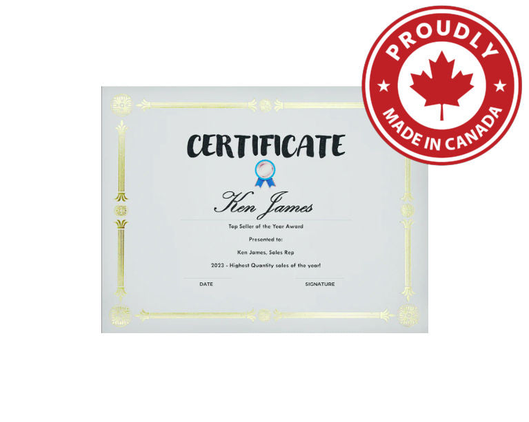 St. James® Premium Weight Certificates, Julian Design, Gold Foil, Ivory, 65 lb, 8.5 x 11", Pack of 15, 83405