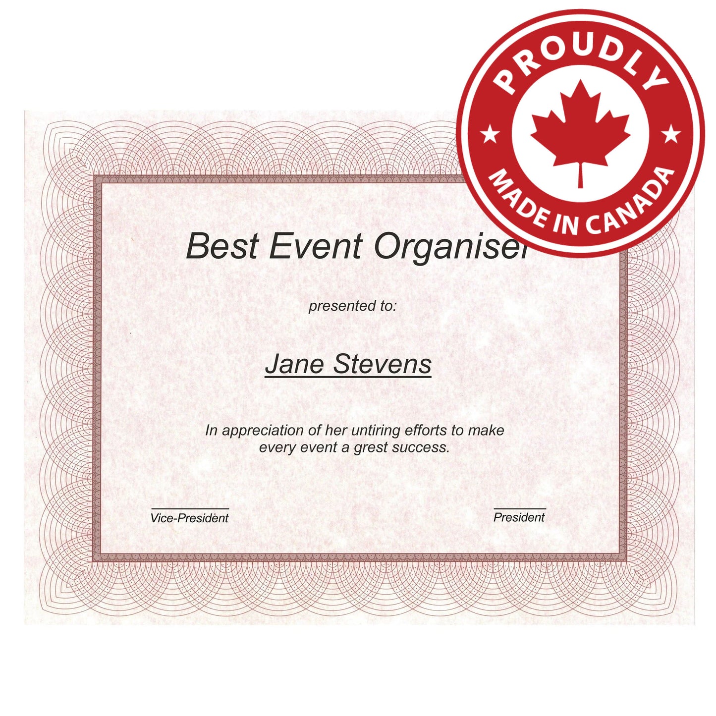 St. James® Certificates, 24 lb Paper, Regent Red w/ Gold Seals, Pack of 25, 83409