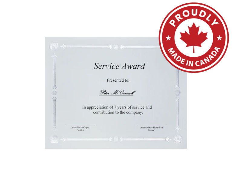 St. James® Premium Weight Certificates, Julian Design, Silver Foil, White, 65 lb, 8.5 x 11", Pack of 15, 83421