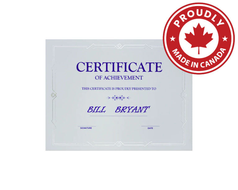 St. James® Premium Weight Certificates, Gatsby Design, Silver Foil, White, 65 lb, 8.5 x 11", Pack of 15, 83423
