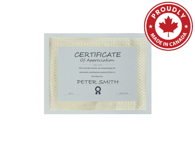 St. James® Elite™ Certificates, Natural Linen with Classic Gold Foil Design, Pack of 12, 83428