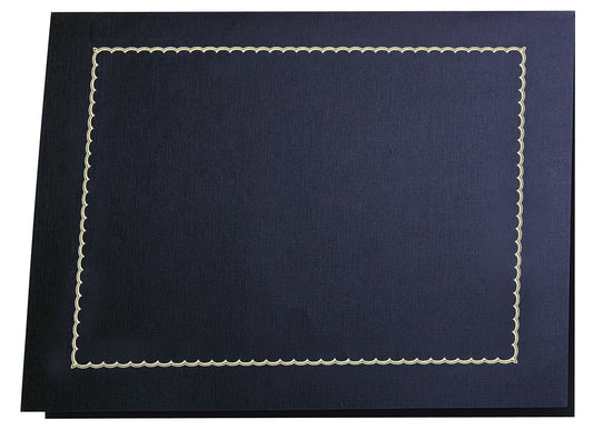St. James® Classic Linen Certificate Holders with Gold Foil, Navy Blue, Pack of 5, 83434