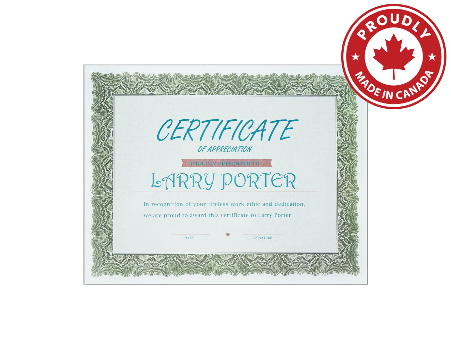 St. James® Certificates, 24 lb Paper, Gioche Green, Pack of 100, 83508