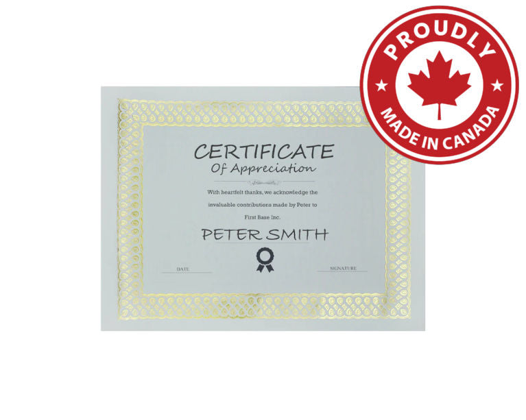 St. James® Elite™ Certificates, Natural Linen with Classic Gold Foil Design, Pack of 100, 83510