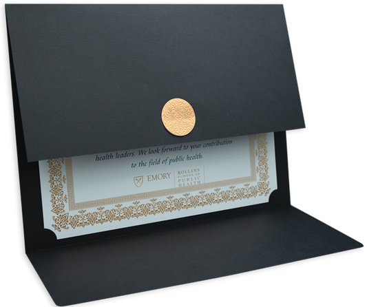 St. James® Elite™ Medallion Fold Certificate Holders, Black Linen with Copper Medallion, Pack of 5, 83570