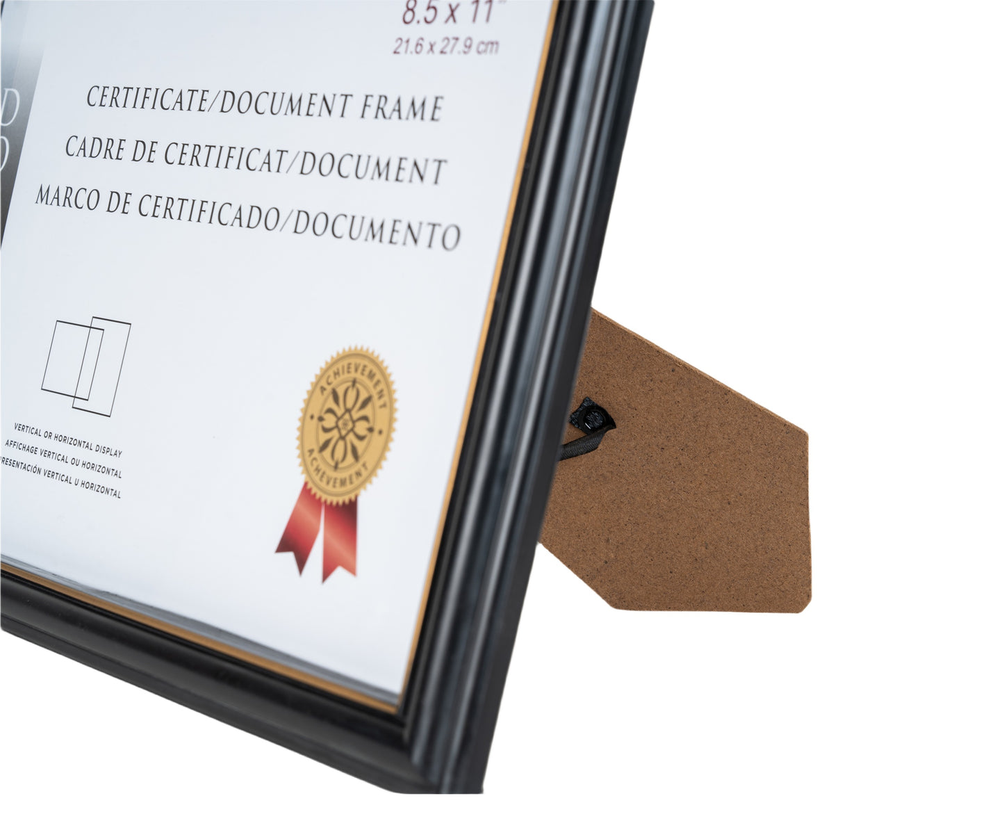 St. James® Certificate/Document/Diploma Frame, 8.5x11", Black with Gold Trim, 83916