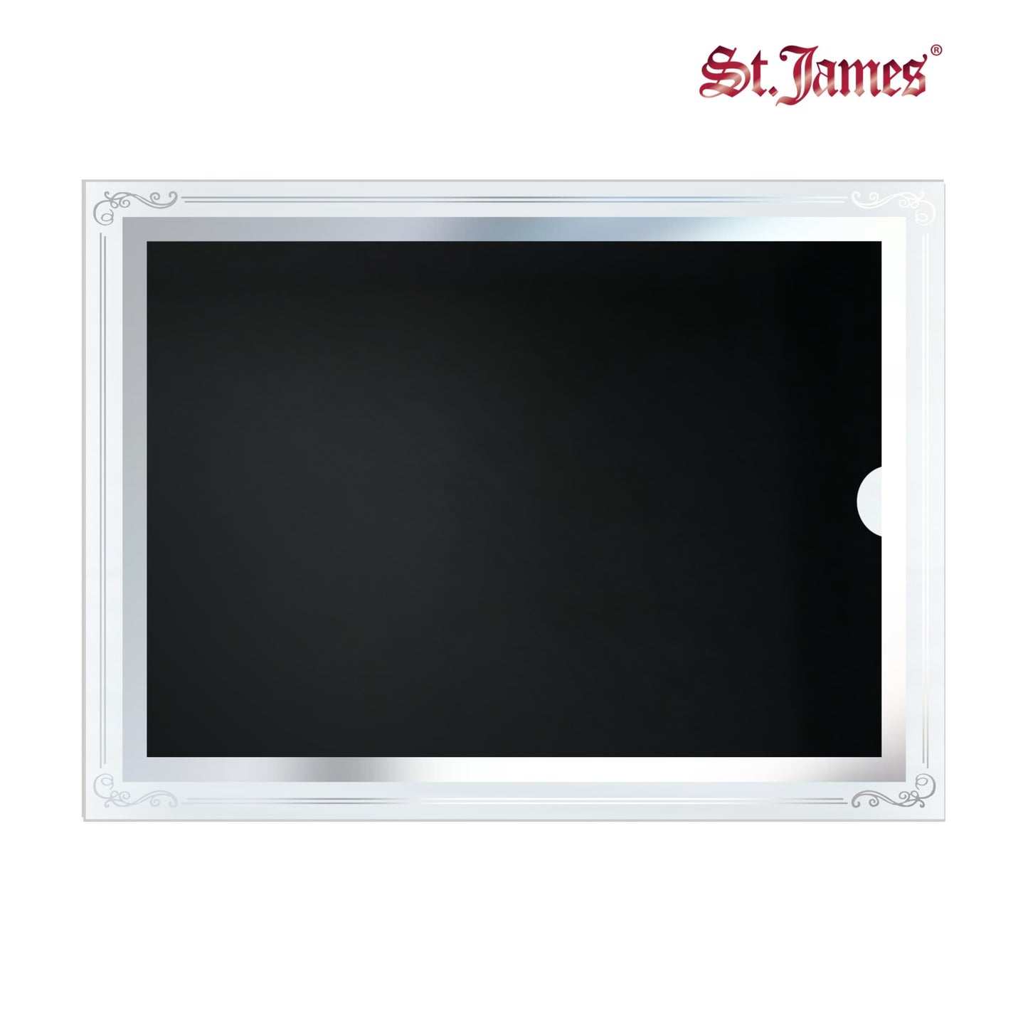 St. James® Certificate/Document/Diploma Glass Frame, 8.5x11", Decorative Border, Silver Foil, Pack of 2, 83946