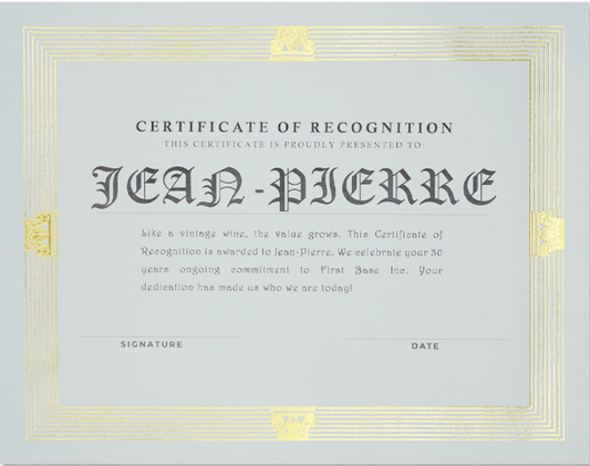 St. James® Elite™ Certificates, Natural Linen with Capital Gold Foil Design, Pack of 12, 83427