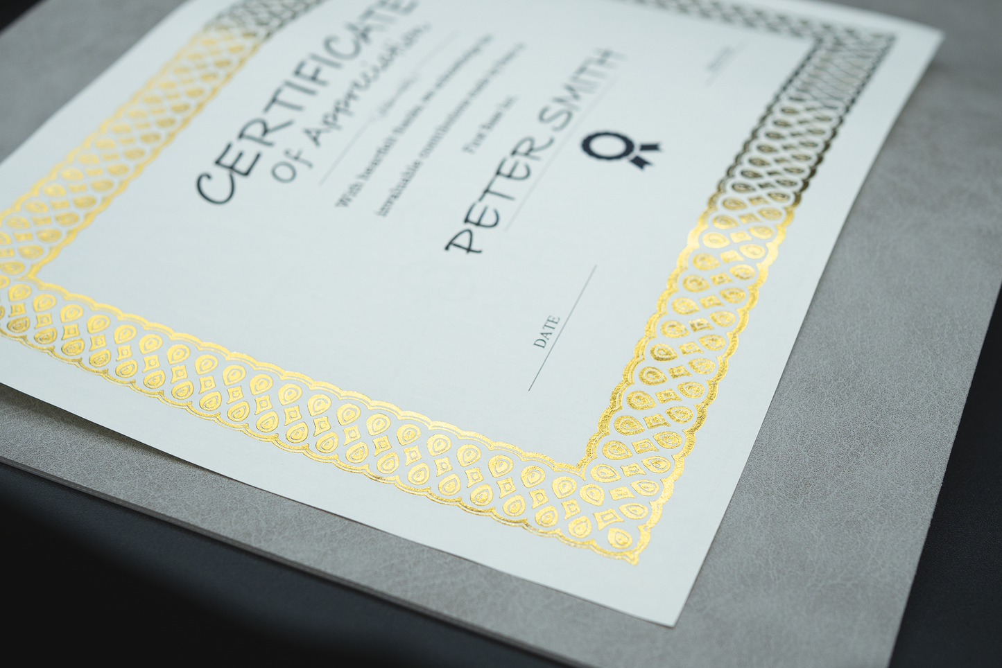 St. James® Elite™ Certificates, Natural Linen with Classic Gold Foil Design, Pack of 100, 83510