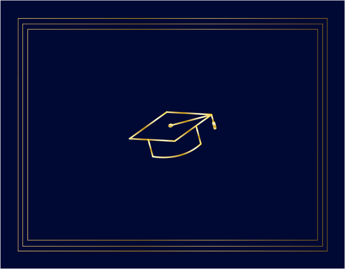 St. James® Premium Certificate Holder, Gold Foil Graduation Cap Design, 8.5 x 11" Document Folder, Navy Blue, Pack of 10, 305861