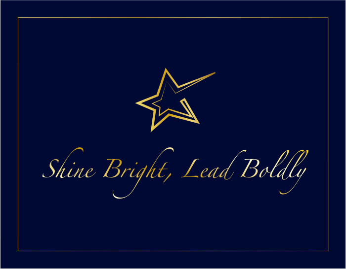 St. James® Premium Certificate Holder, “Shine Bright, Lead Boldly” Gold Foil Star Design, 8.5 x 11" Document Folder, Navy Blue, Pack of 10, 749382