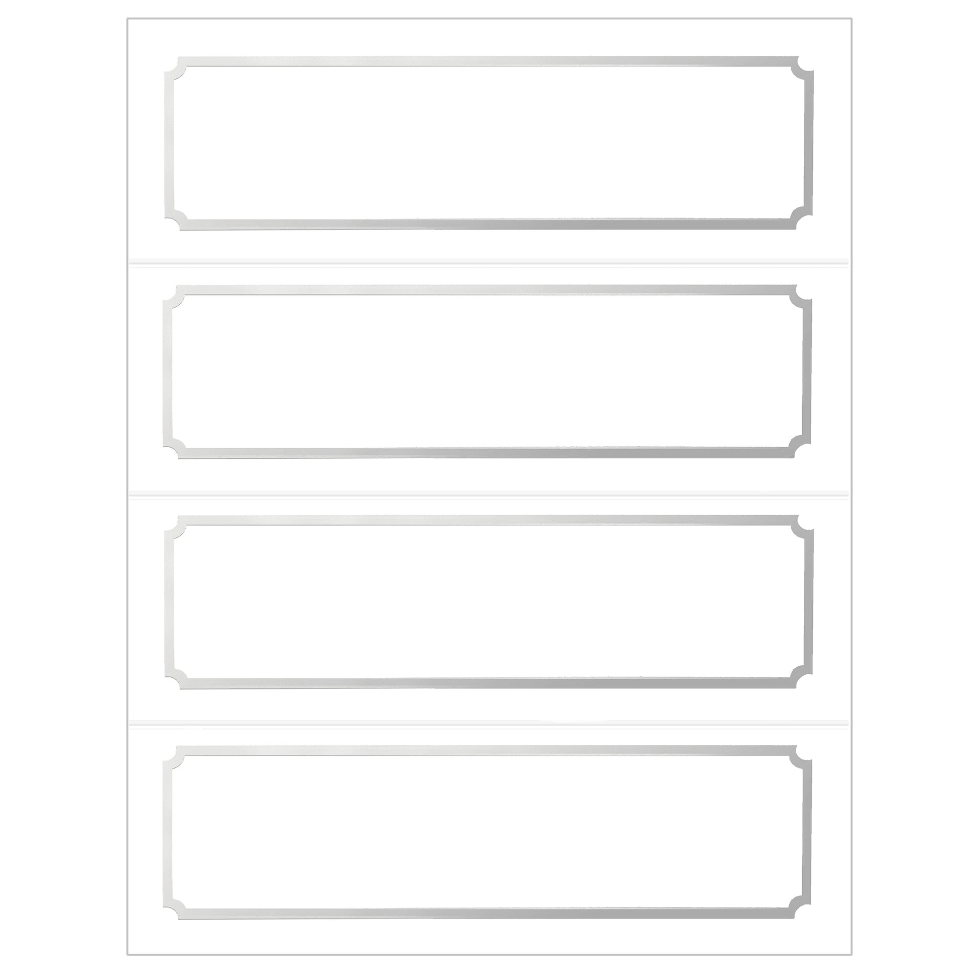 St. James® Overtures® Classic Tent Cards, White, Silver Foil, Fold to – St. James Paper Company st-james-overtures-classic-tent-cards-white-silver-foil-fold-to-st-james-paper-company