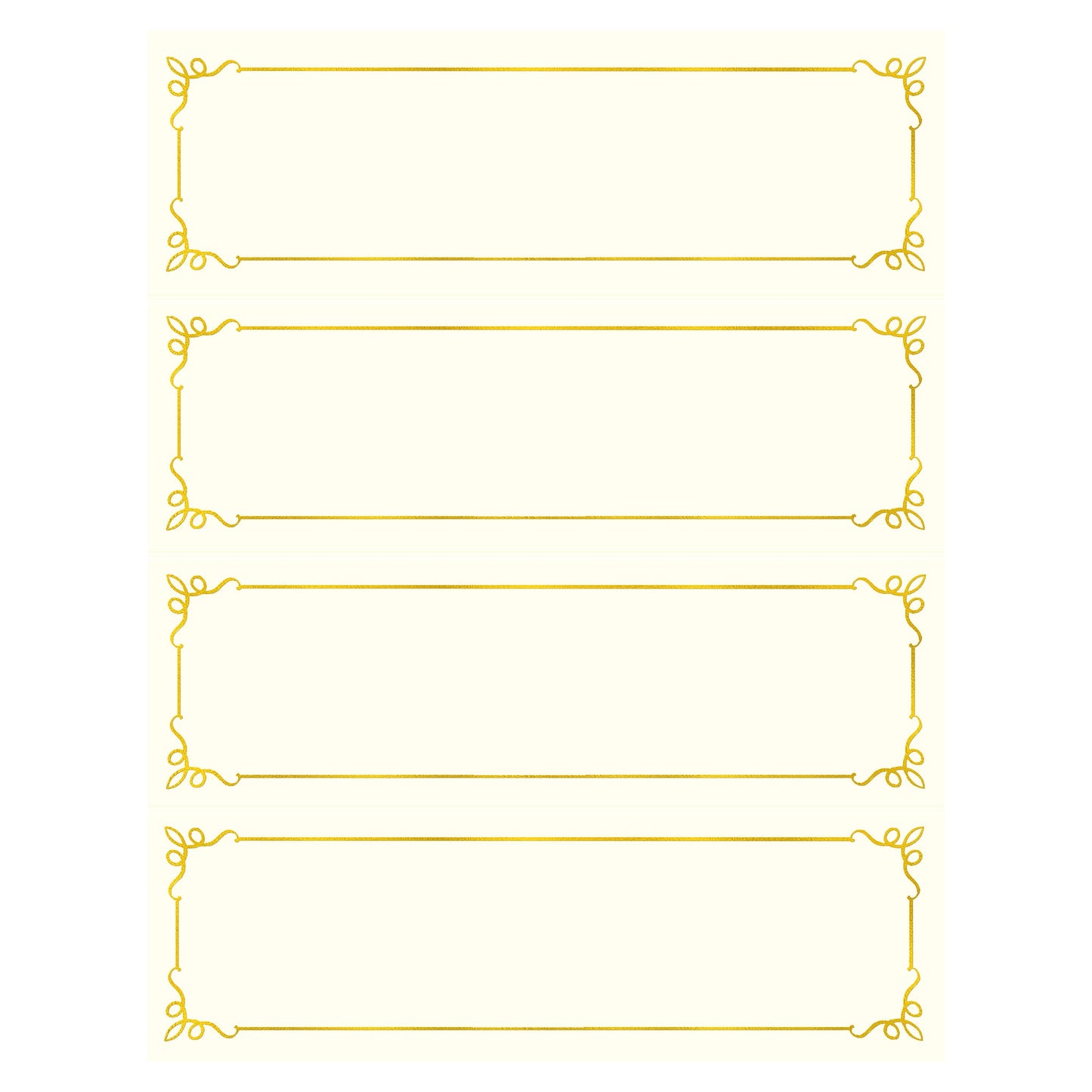 St. James® Overtures® Embassy Tent Cards, Ivory, Gold Foil, Fold to 8½ x 2¾", Pack of 50, 71446