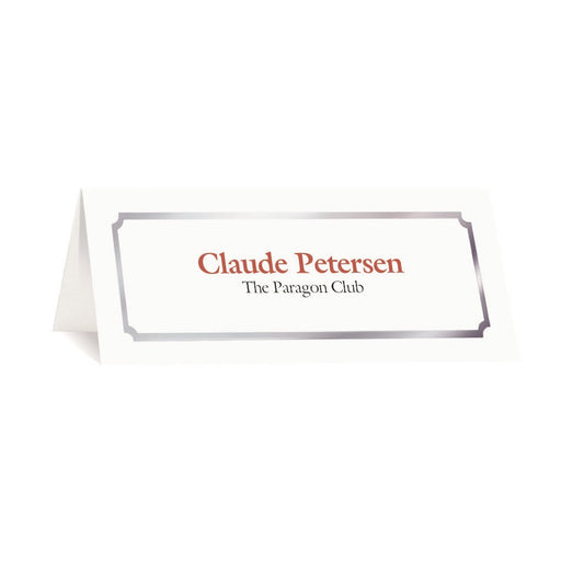 St. James® Overtures® Classic Place Cards, White, Silver Foil, Fold to 1¾ x 4¼", Pack of 60, 71452