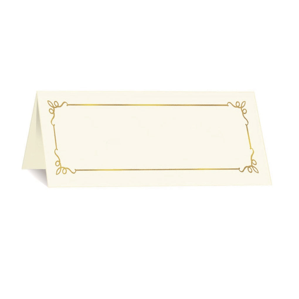 Marque-places Embassy St. James® Overtures®, ivoire, feuille d'or, pliés à 1¾ x 4¼", paquet de 60, 71458