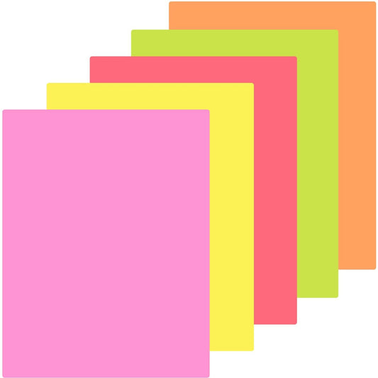 St. James® Fluorescent Bond Paper, Rainbow, 5 Bright Colours, Pack of 200, 78120