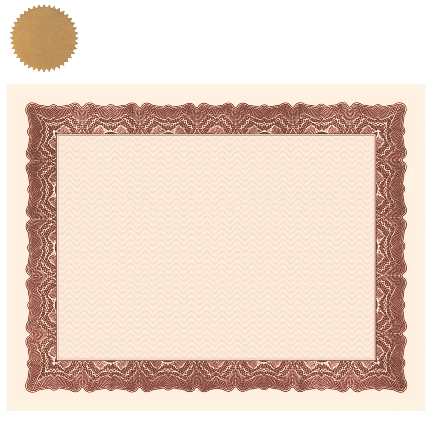 Certificats St. James®, papier 24 lb, rouge gioche avec sceaux dorés, paquet de 25, 83404