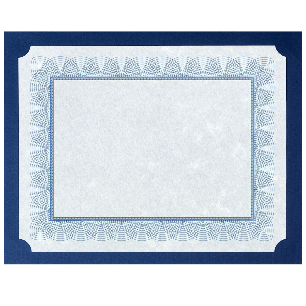 Cartes de présentation/porte-certificats St. James®, non pliables, lin bleu marine, paquet de 25, 83480